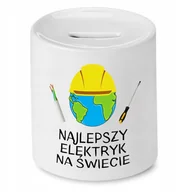Skarbonki - SKARBONKA PREZENT DLA ELEKTRYKA NAJLEPSZY NA z Nadrukiem ze Zdjęciem - miniaturka - grafika 1