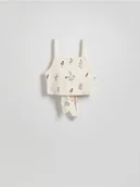 Koszulki i topy damskie - Reserved - Top z wiskozą i lnem - beżowy - miniaturka - grafika 1