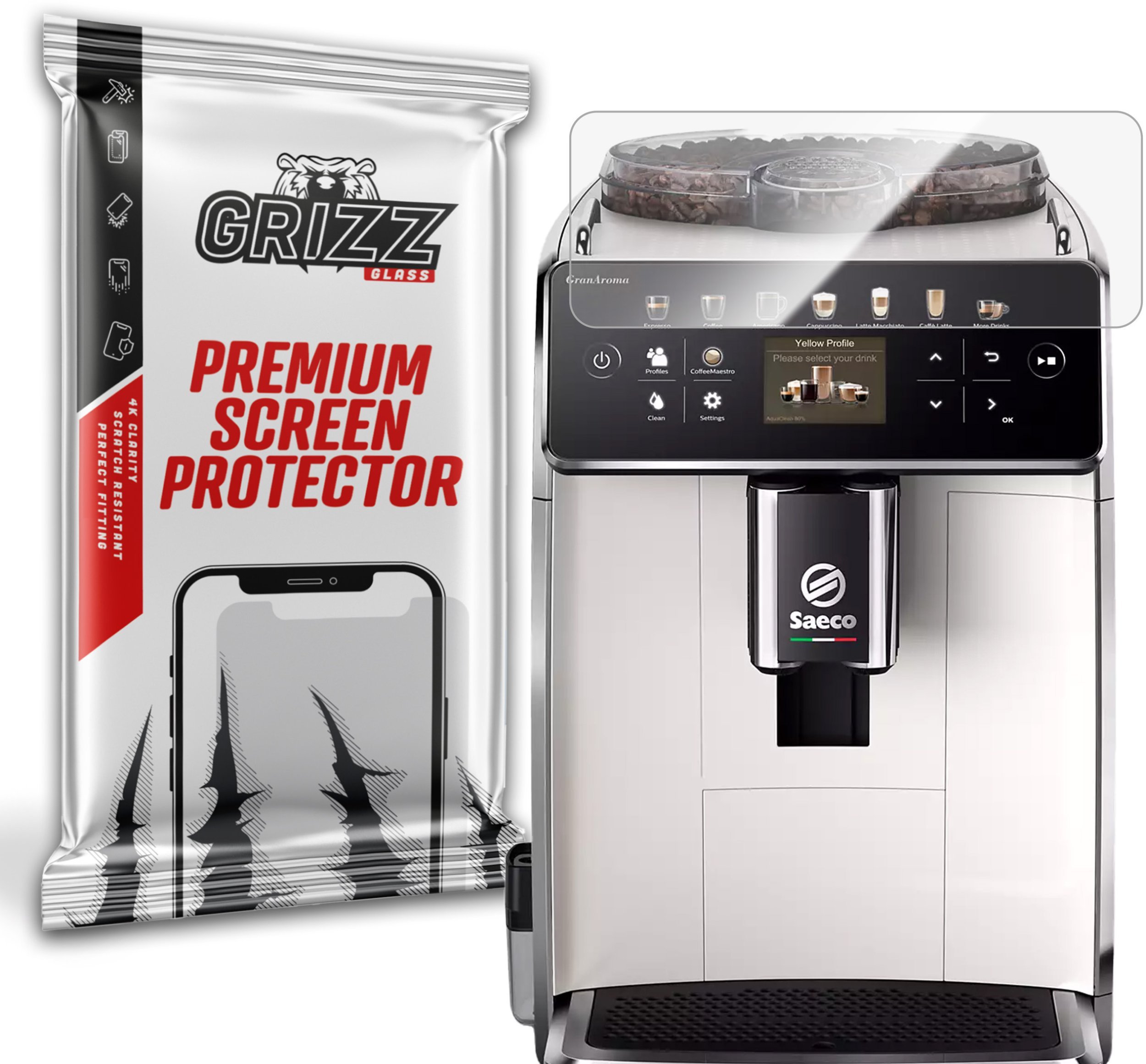 GrizzGlass Szkło hybrydowe GrizzGlass HybridGlass do Saeco GranAroma SM 6580/20