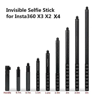 Niewidoczny kijek do selfie do Insta360 X3 X2 Selfie Stick Bullet Time Bundle Uchwyt do kamery panoramicznej Insta360 X4 DJI 1,1 m stop aluminium - Selfie stick - miniaturka - grafika 1