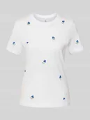 Koszulki i topy damskie - Krój regular fit T-shirt z czystej bawełny ekologicznej Model 'KETTY LIFE' - miniaturka - grafika 1