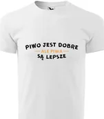 Piżamy damskie - Piżama Męska Biała Koszulka + Szare Spodenki SĄ LEPSZE Wzory Rozmiar M - miniaturka - grafika 1