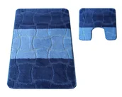 Dywaniki łazienkowe - Niebieskie dywaniki łazienkowe z wycięciem D8-C52 - miniaturka - grafika 1