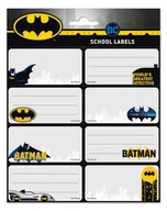 Etykiety do drukarek - Grupo Erik - Opakowanie 16 etykiet samoprzylepnych 8 x 4 cm, Batman | Etykiety szkolne, etykiety świąteczne, etykiety na zeszyty i kieszonki - miniaturka - grafika 1