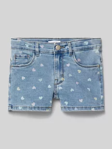 Szorty jeansowe o kroju slim fit ze wzorem na całej powierzchni model ‘SALLI’ - Spodnie i spodenki dla dziewczynek - miniaturka - grafika 1