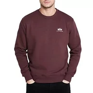 Bluzy męskie - ALPHA INDUSTRIES Basic S Logo Męska Bluza, Czerwony (Deep Maroon - 21), XL - miniaturka - grafika 1