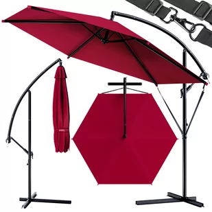 Parasol ogrodowy Czerwony Aluminiowy Ø300cm - Parasole ogrodowe - miniaturka - grafika 1