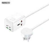 Ładowarki do telefonów - Ładowarka Sieciowa 65W 1.5m 2x USB + 2x USB-C Remax GAN Power Strip RP-U157 biała - miniaturka - grafika 1