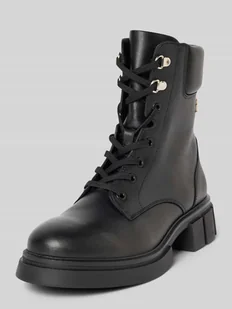 Buty sznurowane ze skóry z aplikacją z logo model ‘LACE UP’ - Kozaki damskie - miniaturka - grafika 1