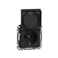 Gniazdka elektryczne - Schneider Gniazdo z klapką w standardzie Schuko IP44 SEDNA Design & Elements antracyt - miniaturka - grafika 1