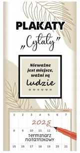 Kalendarz notatnikowy ścienny 2025 miesięczny z cytatami 22x46cm - Kalendarze - miniaturka - grafika 1