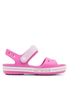 Crocs Sandały BAYABAND SANDAL K 205400-6QQ Różowy - Buty dla dziewczynek - miniaturka - grafika 1