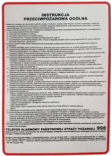 Instrukcja 2 Bhp  Przeciwpożarowa Ogólna - Tablica - Akcesoria BHP - miniaturka - grafika 1