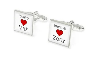 Spinki Do Mankietów Idealny Mąż Serce Ślub - Spinki do mankietów i krawatów - miniaturka - grafika 1