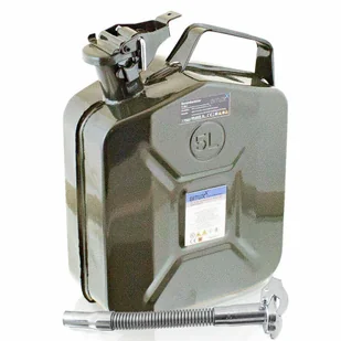 Kanister Metalowy 5L Z Lejkiem Srebrnym Na Paliwo Oleje - Akcesoria motoryzacyjne - miniaturka - grafika 1