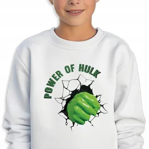 Bluza Dziecięca Biała Bawełniana Marvel Power Of Hulk -140Cm (9 - 11) Wz - Bluzy dla dziewczynek - miniaturka - grafika 1