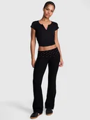 Legginsy - Bawełniane legginsy z wywijanym pasem - miniaturka - grafika 1