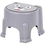 Wyposażenie pokoiku dziecięcego - Hatu Plastikowy stołek dla dzieci Miś szary, 29,6 x 20,5 x 26 cm - miniaturka - grafika 1