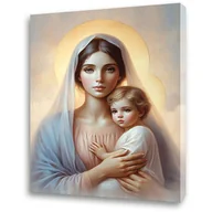 Ikony i obrazy sakralne - Obraz religijny na płótnie Matka Boża z Dzieciątkiem Jezus - miniaturka - grafika 1