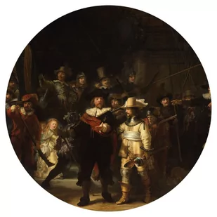 Goldlabels Agency WallArt Okrągła fototapeta The Night Watch, 142,5 cm - Tapety - miniaturka - grafika 1