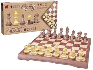 Szachy i warcaby 2w1 magnetyczne - Gry planszowe - miniaturka - grafika 1