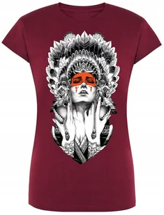 Kobieta Indianin T-shirt Modny Nadruk Rozm.S - Koszulki i topy damskie - miniaturka - grafika 1