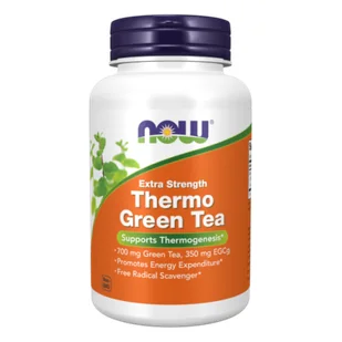 NOW Foods - Thermo Green Tea, Zielona Herbata, 90 vkaps - Suplementy naturalne - miniaturka - grafika 1