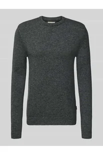 Sweter z dzianiny z prążkowanymi wykończeniami model BRANKO - Blend - Swetry męskie - miniaturka - grafika 1