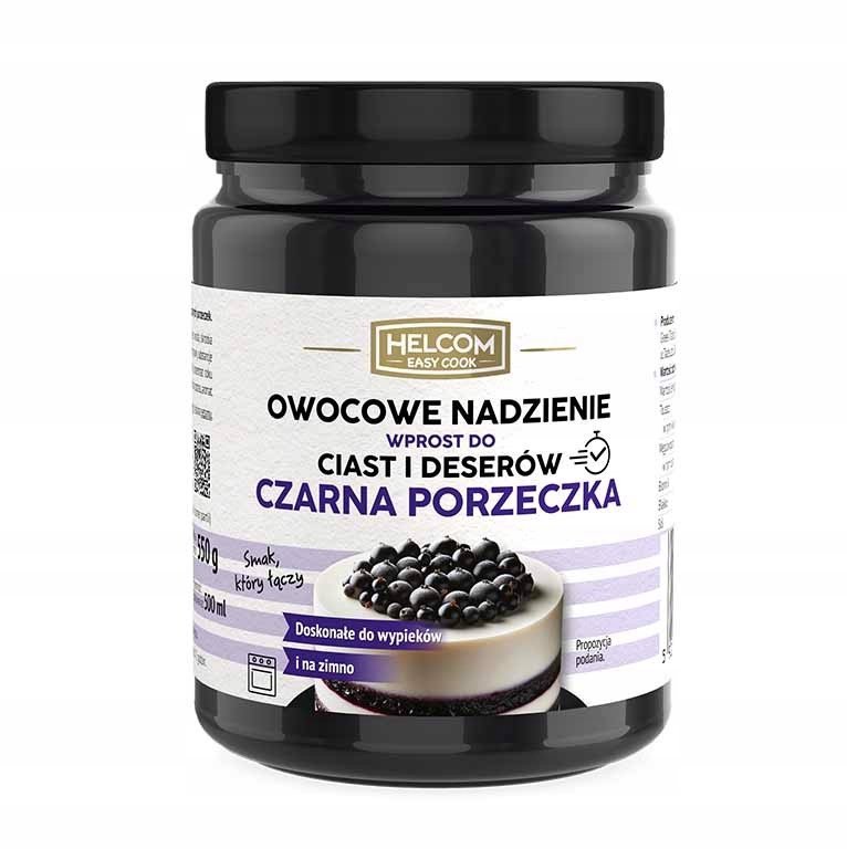 Helcom Owocowe nadzienie wprost do ciast i deserów czarna porzeczka 550 g