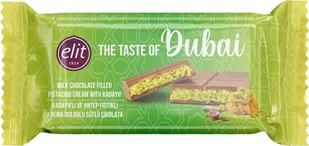 Dubai Chocolate Crunchy Knafeh Pistachio, dubajska mleczna czekolada z kremem pistacjowym i ciastem kataifi 90g - Elit - Kuchnie świata - miniaturka - grafika 1