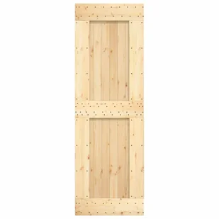 Drzwi przesuwne z osprzętem, 70x210 cm, lite drewno sosnowe 8721012082915 - Drzwi wewnętrzne - miniaturka - grafika 5