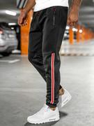 Spodnie sportowe męskie - Czarne joggery dresowe spodnie męskie Denley K20025 - miniaturka - grafika 1