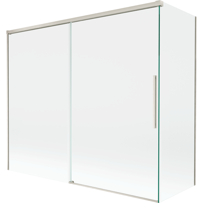 Mexen Rox parawan nawannowy 2-skrzydłowy rozsuwany 180 + 80 x 150 cm, transparent, nikiel szczotkowany - 8C9-180-080-97-00