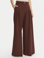 Spodnie damskie - Maryley Spodnie materiałowe 25IB579/43CO Brązowy Regular Fit - miniaturka - grafika 1