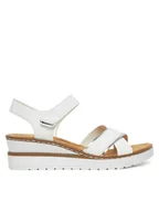 Sandały damskie - Rieker Sandały V38G9-80 Biały - miniaturka - grafika 1