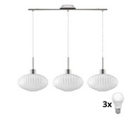 Lampy sufitowe - Lampa wisząca LED HARMA 3xE27/60W/230V matowy chrom/biały - miniaturka - grafika 1