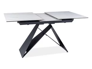 Stół Westin 120(160)X80 Czarny Mat / Biały Efekt Marmuru - Inne meble do salonu - miniaturka - grafika 1