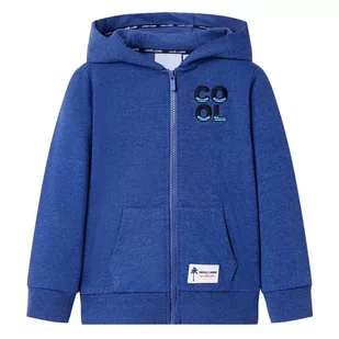 Bluza dziecięca z kapturem i zapięciem na zamek, niebieski melanż, 116 - Moda i Uroda OUTLET - miniaturka - grafika 1