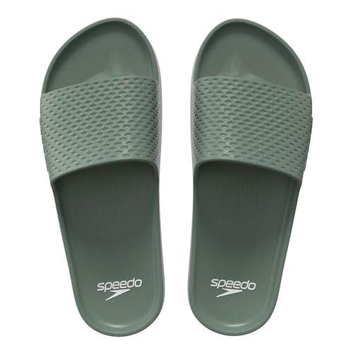 Speedo Męskie klapki Essential | Suwaki basenowe | Szybkoschnące, Khaki, 11 UK, Khaki, 43.5 EU
