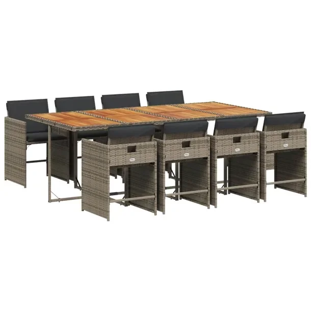 Zestaw Mebli Ogrodowych Rattan PE, Stół 220x106x73 cm, Krzesła 50,5x54x7