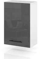 Szafki kuchenne - szafka kuchenna wisząca modułowa z uchwytami 45cm spremium szary połysk - miniaturka - grafika 1