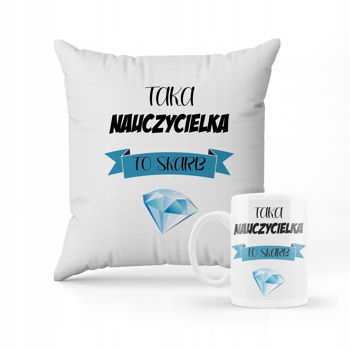 Zestaw Poduszka + Kubek PREZENT NA DZIEŃ NAUCZYCIELA PRZEDSZKOLANKI