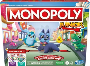 Zestaw gier planszowych Hasbro Monopoly Junior 2 w 1 (wersja włoska) - Gry planszowe - miniaturka - grafika 1
