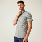 Koszule męskie - Regatta Męska koszula z krótkim rękawem Travel Packaway przeciw insektom Lodowy błękit, Rozmiar: L - miniaturka - grafika 1