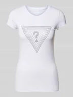 Koszulki i topy damskie - T-shirt zdobiony kamieniami - miniaturka - grafika 1
