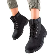 Botki damskie - Trapery Damskie Big Star II274446 czarne - miniaturka - grafika 1