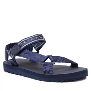 Sandały damskie - Calvin Klein Sandały JEANS - Prefresato Sandal 1 YM0YM00352 Evening Blue CFE - grafika 1