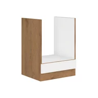 Szafki kuchenne - Szafka Dolna Stojąca Pod Zabudowę Piekarnika 60 D Gaz Vigo Biały Połysk Stolarz Lempert Biały, Dąb Lancelot - miniaturka - grafika 1