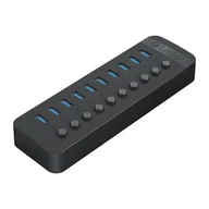 Złącza, przejściówki, adaptery - Hub CT2U3-10AB z włącznikami 10x USB-A - czarny ORICO - miniaturka - grafika 1