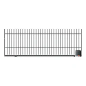 Ogrodzenia - Brama przesuwna Maciek ocynk RAL7016 struktura 400 x 150 cm z automatem bez przeciwwagi prawa - miniaturka - grafika 1
